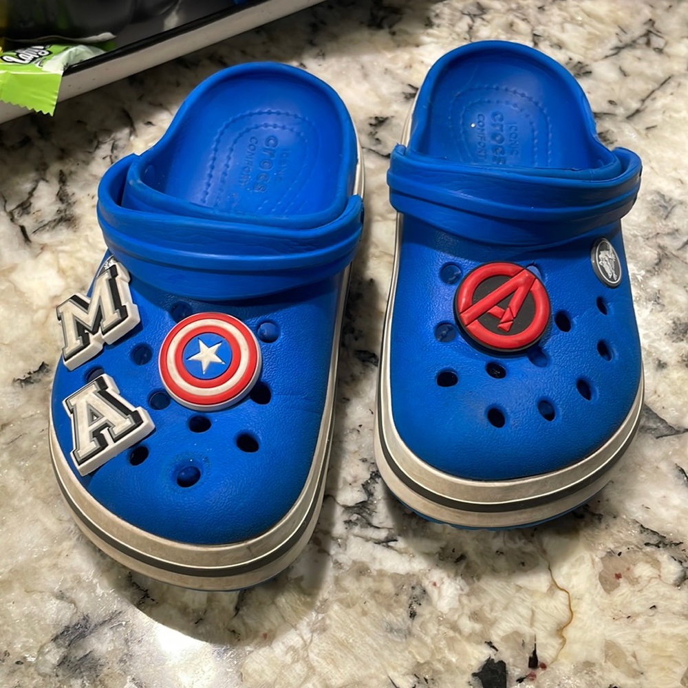 Blue children’s Crocs